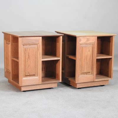 Lot 337 - A pair of modern revolving bookcases, each...