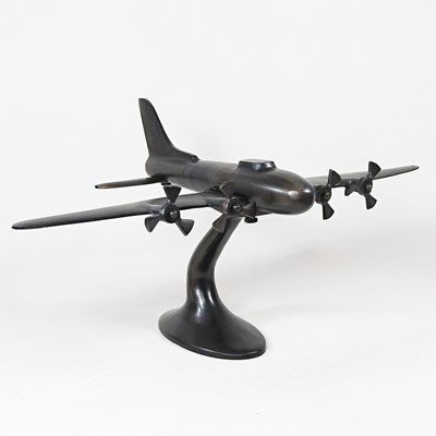 Lot 247 - A bronzed model of a World War II aeroplane,...