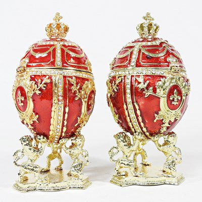 Lot 349 - A pair of jewelled eggs (2)