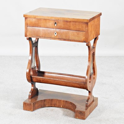 Lot 272 - A 19th century continental fruitwood work box,...
