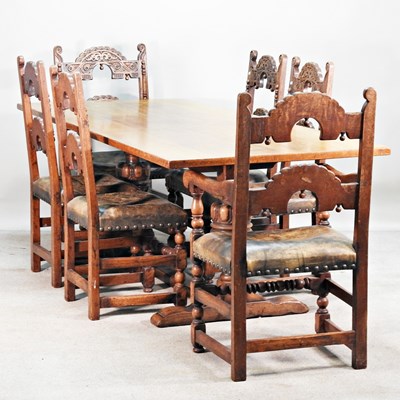 Lot 598 - An oak dining suite, by Titchmarsh & Goodwin,...