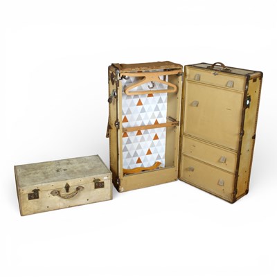 Lot 388 - A vintage travelling trunk, having a fitted...