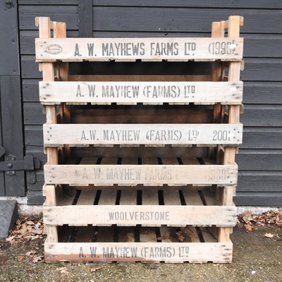 Lot 146 - A collection of six wooden fruit trays (6)