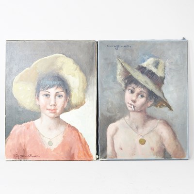 Lot 563 - Sirio Benedictis, 20th century, portrait of a...