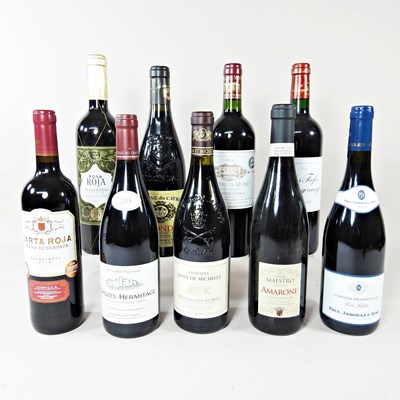 Lot 126 - A collection of nine bottles of red wine, to...