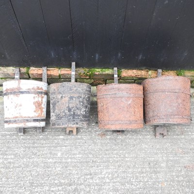 Lot 504 - Four French water wheel buckets (4)