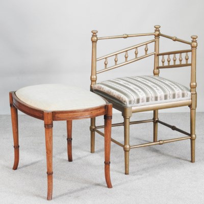 Lot 636 - A gilt painted Gustavian style corner chair,...