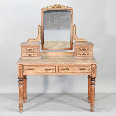 Lot 458 - A Victorian pine dressing table, with painted...