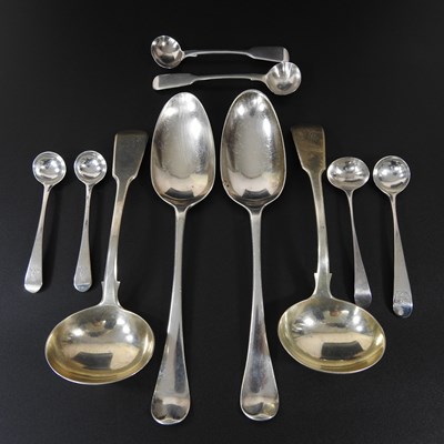 Lot 73 - A pair of George II silver Hanovarian pattern...