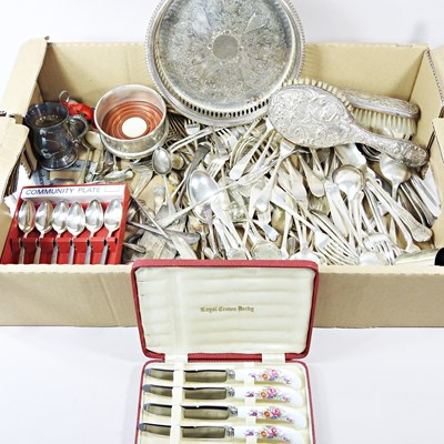 Lot 393 - A collection of silver plate, to include...