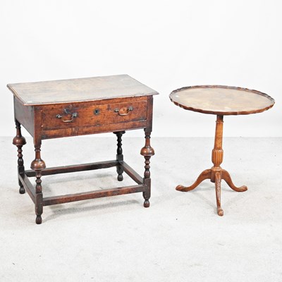 Lot 566 - An 18th century fruitwood and oak side table,...