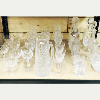 Lot 610 - A collection of cut glass drinking glasses, to...