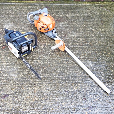Lot 419 - A Ryobi petrol chainsaw, together with a...