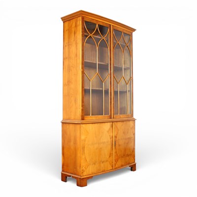 Lot 486 - A yew wood bookcase/display case, together...