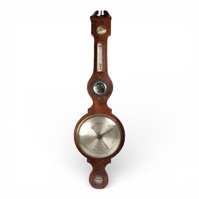 Lot 167 - An early 19th century rosewood wheel barometer,...