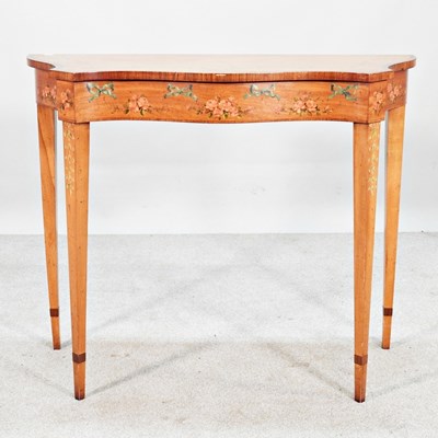 Lot 542 - An Edwardian satinwood and polychrome painted...