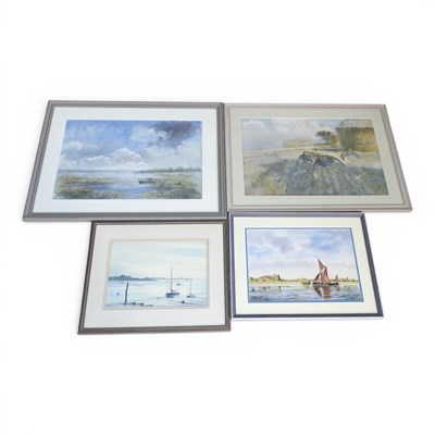 Lot 315 - Cicely Harns, 20th century, lake scene, signed...