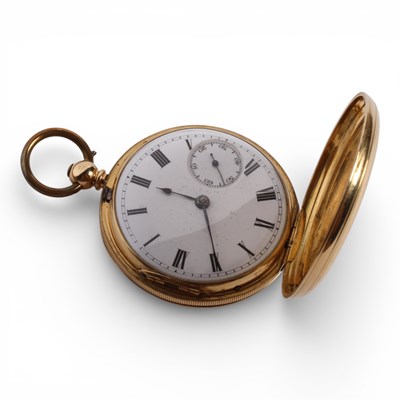 Lot 10 - An 18 carat yellow gold cased hunter pocket...
