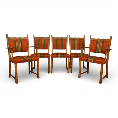 Lot 157 - A set of five Danish Henning Kjærnulf style...