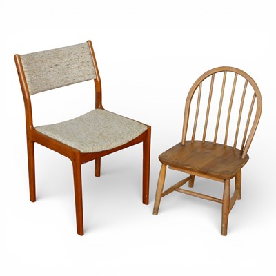 Lot 158 - Two chairs; one Ercol style stick back chair...