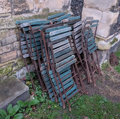 Lot 459 - A set of twenty folding garden chairs, as found