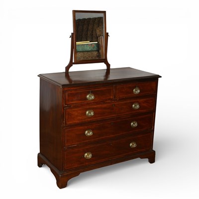 Lot 323 - A George III mahogany chest of drawers, later...