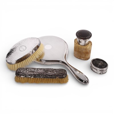 Lot 53 - A collection of mixed silver backed and lidded...