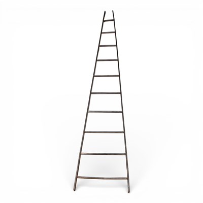 Lot 360 - A metal tapered library ladder