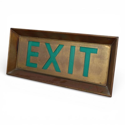 Lot 151 - A vintage brass Exit sign, reputedly from the...