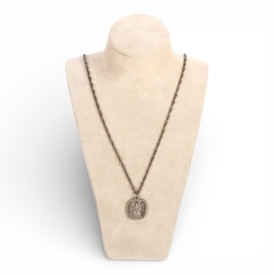 Lot 78 - A silver St Christopher pendant, 12.7g