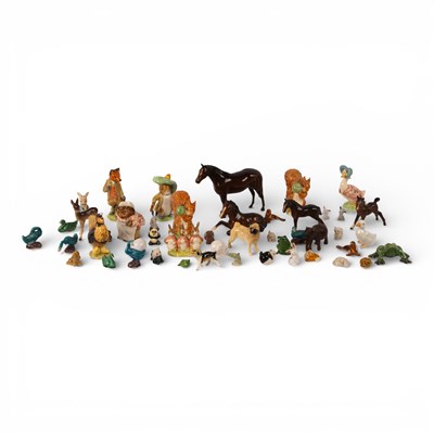 Lot 505 - A collection of miniature ceramic animals, to...