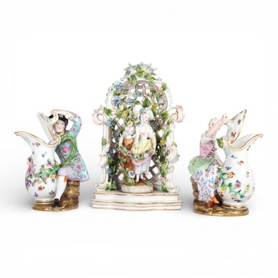 Lot 300 - A pair of Meissen porcelain figures of a...