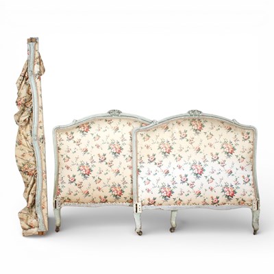 Lot 413 - A French style green painted bed frame