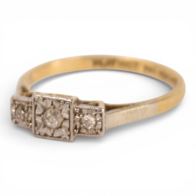 Lot 17 - A 18 carat yellow gold and platinum diamond...