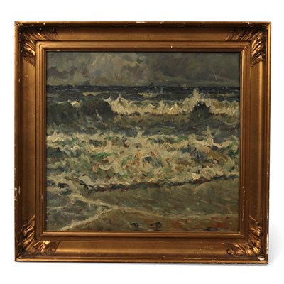 Lot 453 - English School (20th century), waves, oil on...