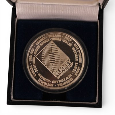 Lot 101 - A South African silver Rugby World Cup...