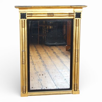 Lot 283 - A Regency gilt framed pier mirror, the plate...