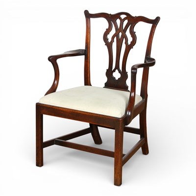 Lot 374 - A George III mahogany Chippendale style open...