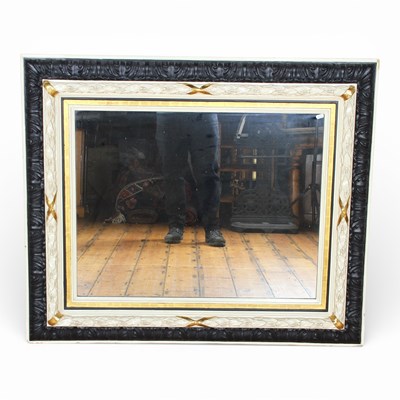 Lot 344 - An antique style gilt and painted wall mirror,...