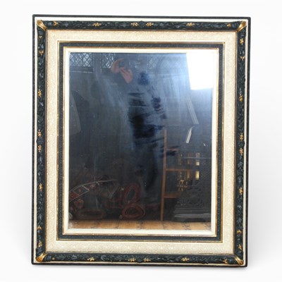 Lot 335 - An antique style gilt and painted wall mirror,...