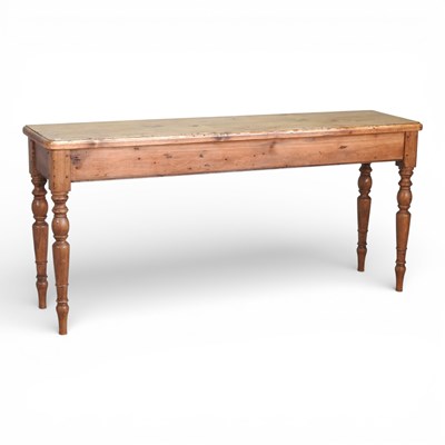 Lot 57 - A modern hand made pine side table, on turned...
