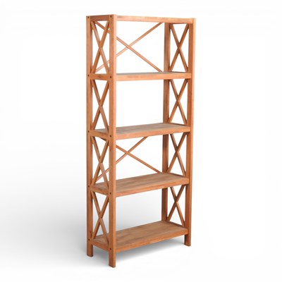 Lot 399 - A modern light oak standing open bookcase