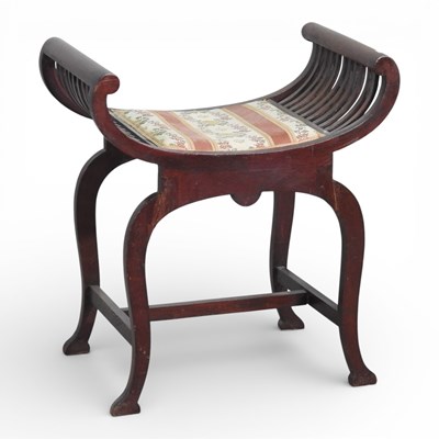 Lot 176 - An Edwardian stool, with a padded seat