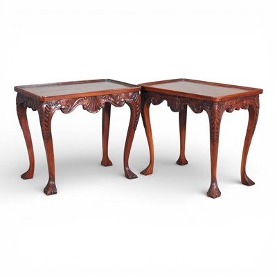 Lot 344 - A pair of Georgian style carved hardwood side...