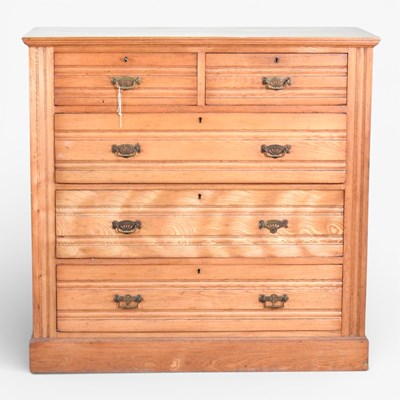 Lot 211 - A late Victorian light ash chest of drawers,...