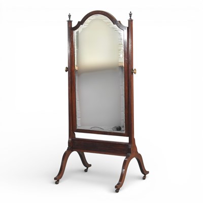 Lot 177 - An early 20th century mahogany cheval mirror,...