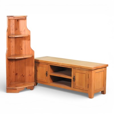 Lot 518 - A modern oak side cabinet, together with a...
