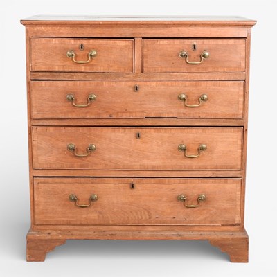 Lot 91 - A George III oak and mahogany crossbanded...