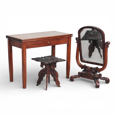 Lot 364 - A Victorian mahogany swing frame toiletry...