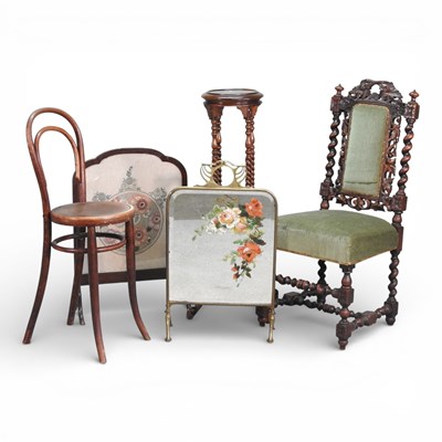 Lot 588 - A Thonet style bentwood chair, together with...